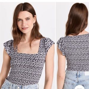 NWT! Nation LTD smocked ruffle tank